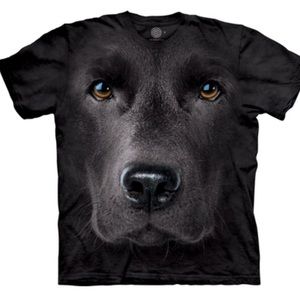 The Mountain Black Lab Face 100% Cotton T-Shirt (Unisex Size Medium)